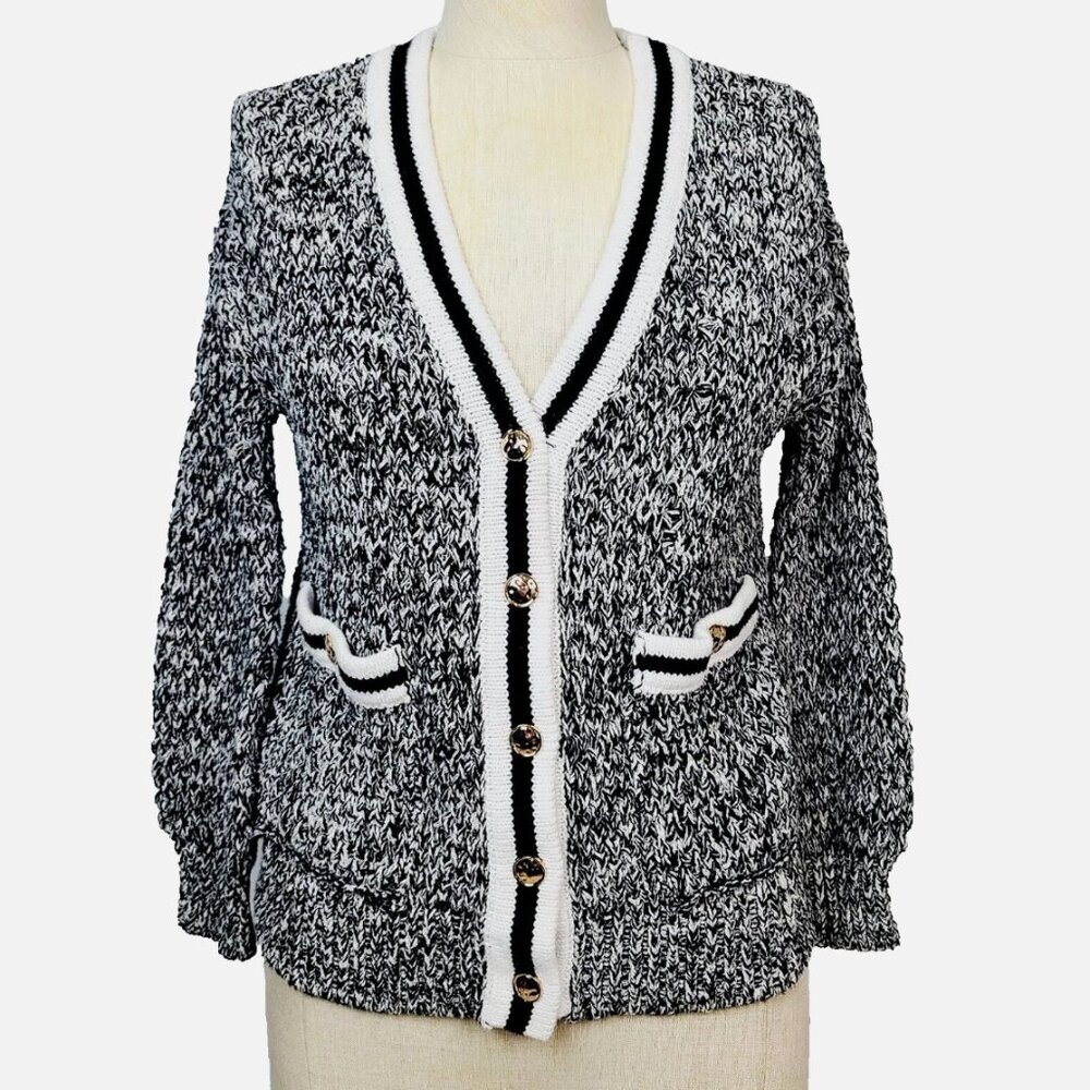 Maeve Anthropologie Tweed Boyfriend Sweater Cardigan EUC